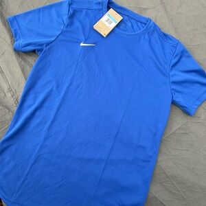 Nike Royal Blue Short Sleeve Dri-FIT Tee with White Swoosh